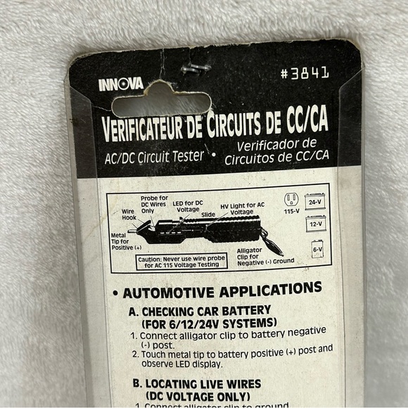 Innova AC/DC Circuit Tester #3841 Black Voltage Test Handheld Tool. - Picture 5 of 6